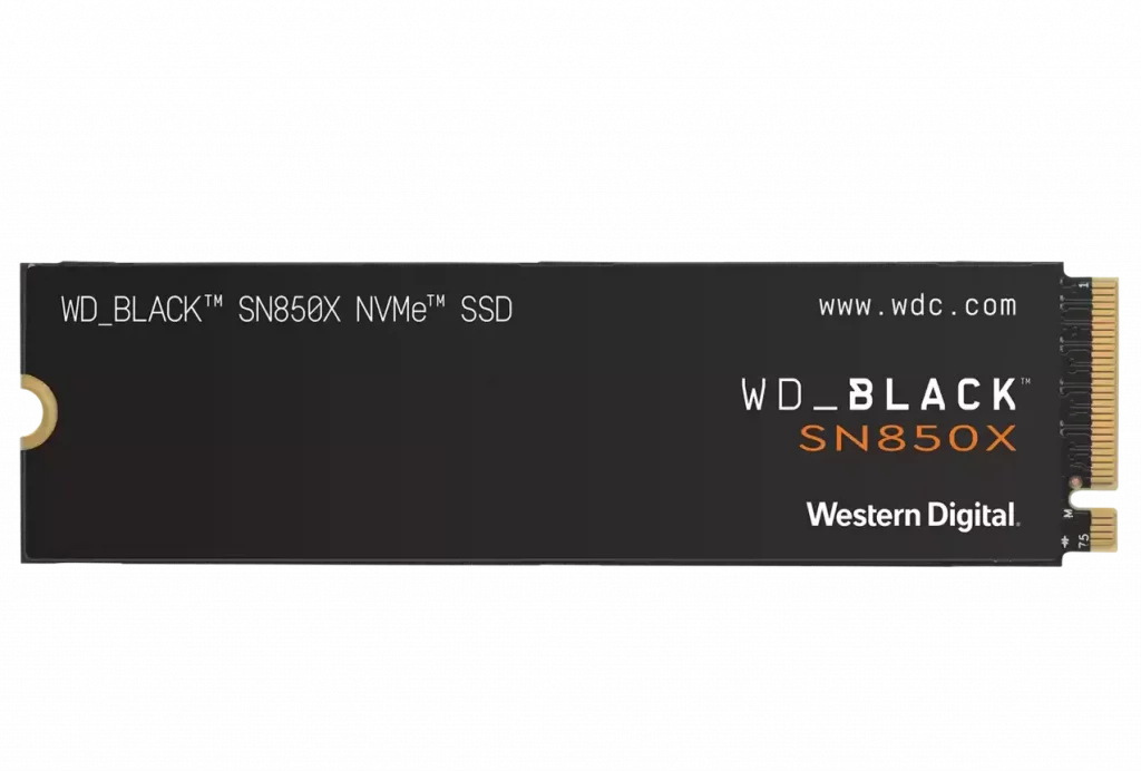 Vorderseite der schwarzen WD BLACK SN850X NVMe SSD (Datenrettung)